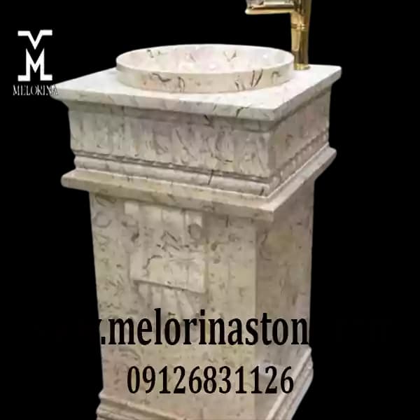 روشویی سنگی تک‌پایه دیپلمات مدرن کد NJ-029