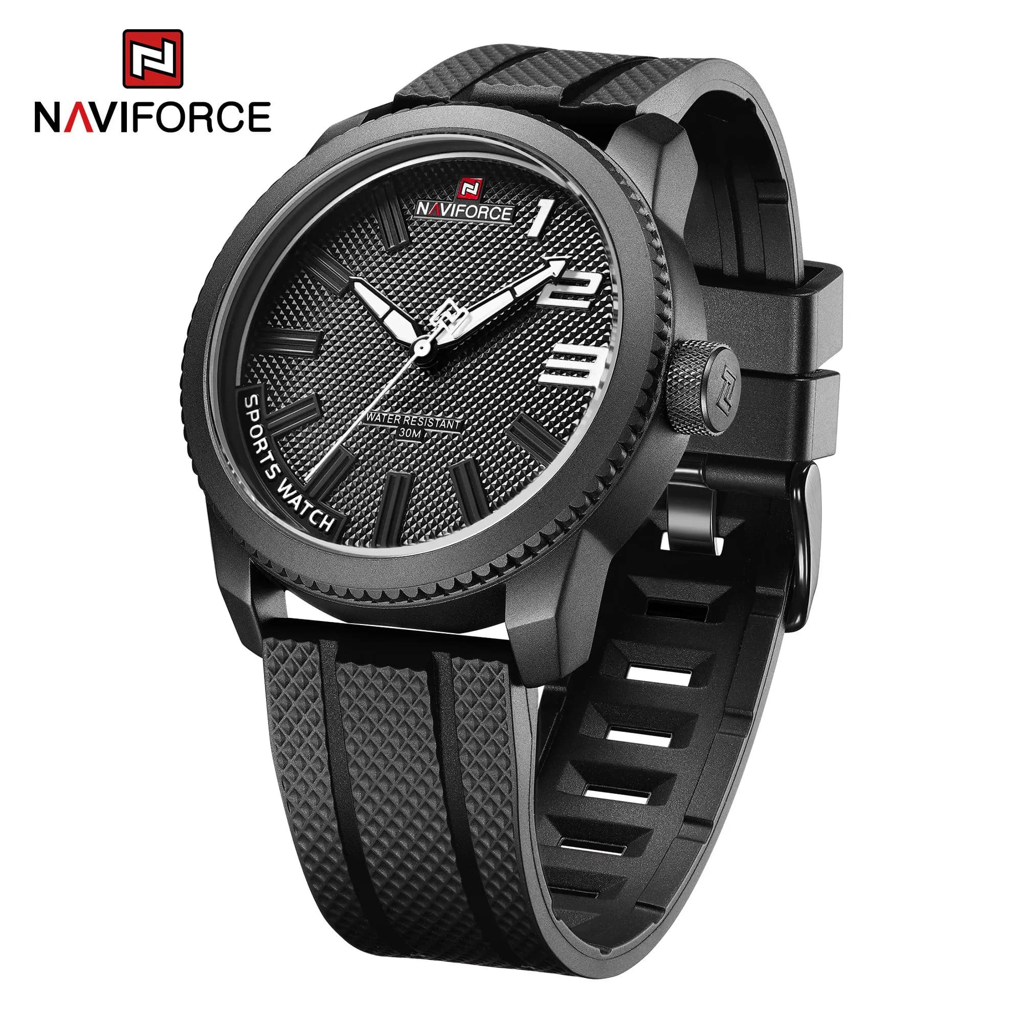 ساعت مچی مردانه نیوی فورس Naviforce NF 9202 B/W/B — تصویر ۳