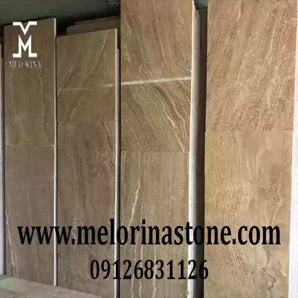 سنگ تراورتن عسلی بمانی یزد کد AM02
