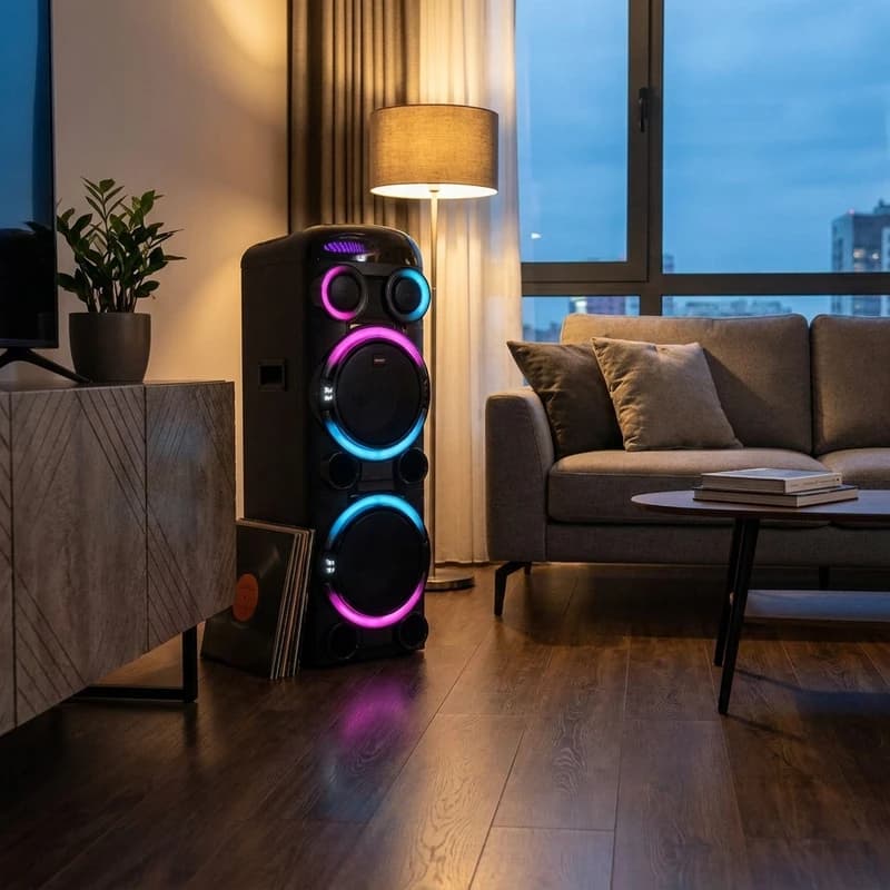 پخش‌کننده خانگی میکرولب مدل Magma 300 با نورپردازی RGB — تصویر ۴