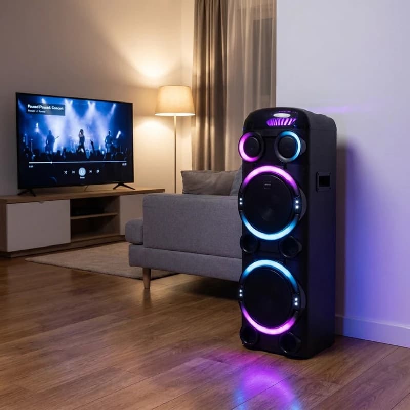 پخش‌کننده خانگی میکرولب مدل Magma 300 با نورپردازی RGB — تصویر ۸