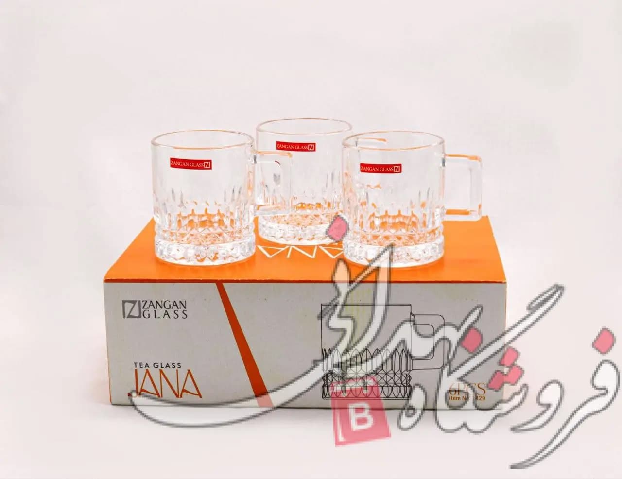 نیم لیوان شیشه ای جانا 6 عددی