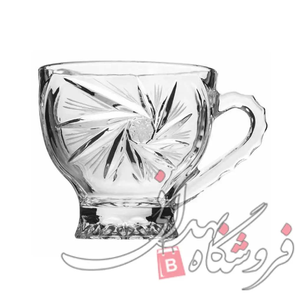 فنجان شیشه ای تراش خورده پریما 6 عددی — تصویر ۲
