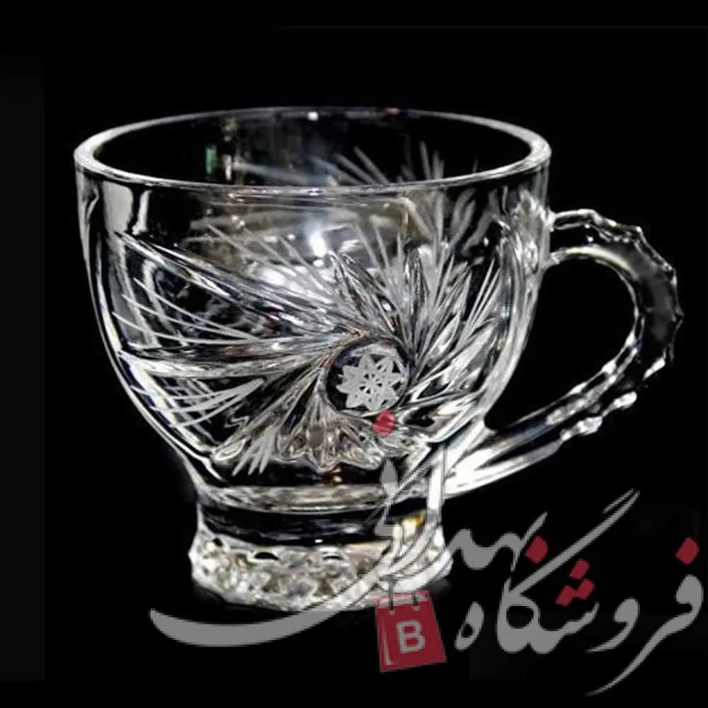 فنجان شیشه ای تراش خورده پریما 6 عددی