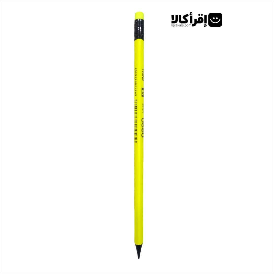 مداد مشکی پاکن دار HB deli neon بسته 12 عددی — تصویر ۳