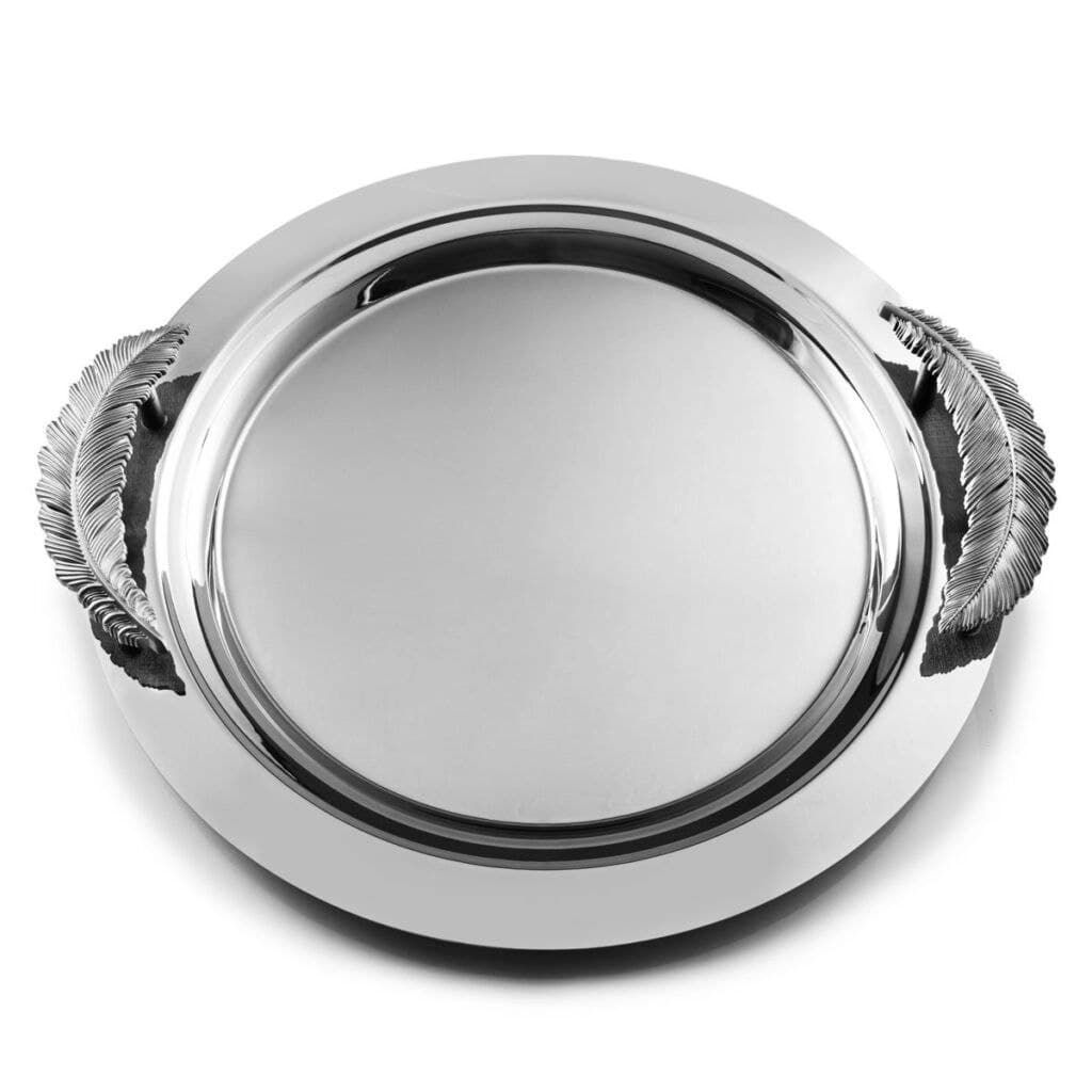 سینی دایره آینه ای دوتایی دسته پر جفتی صدفی KST-5450 کی اس تی