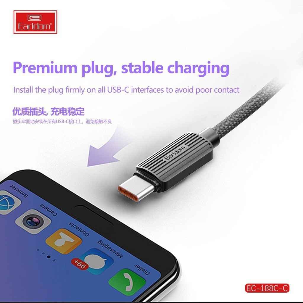 کابل تبدیل فست شارژ Earldom EC-188C-C Type-C To Type-C PD 60W — تصویر ۴