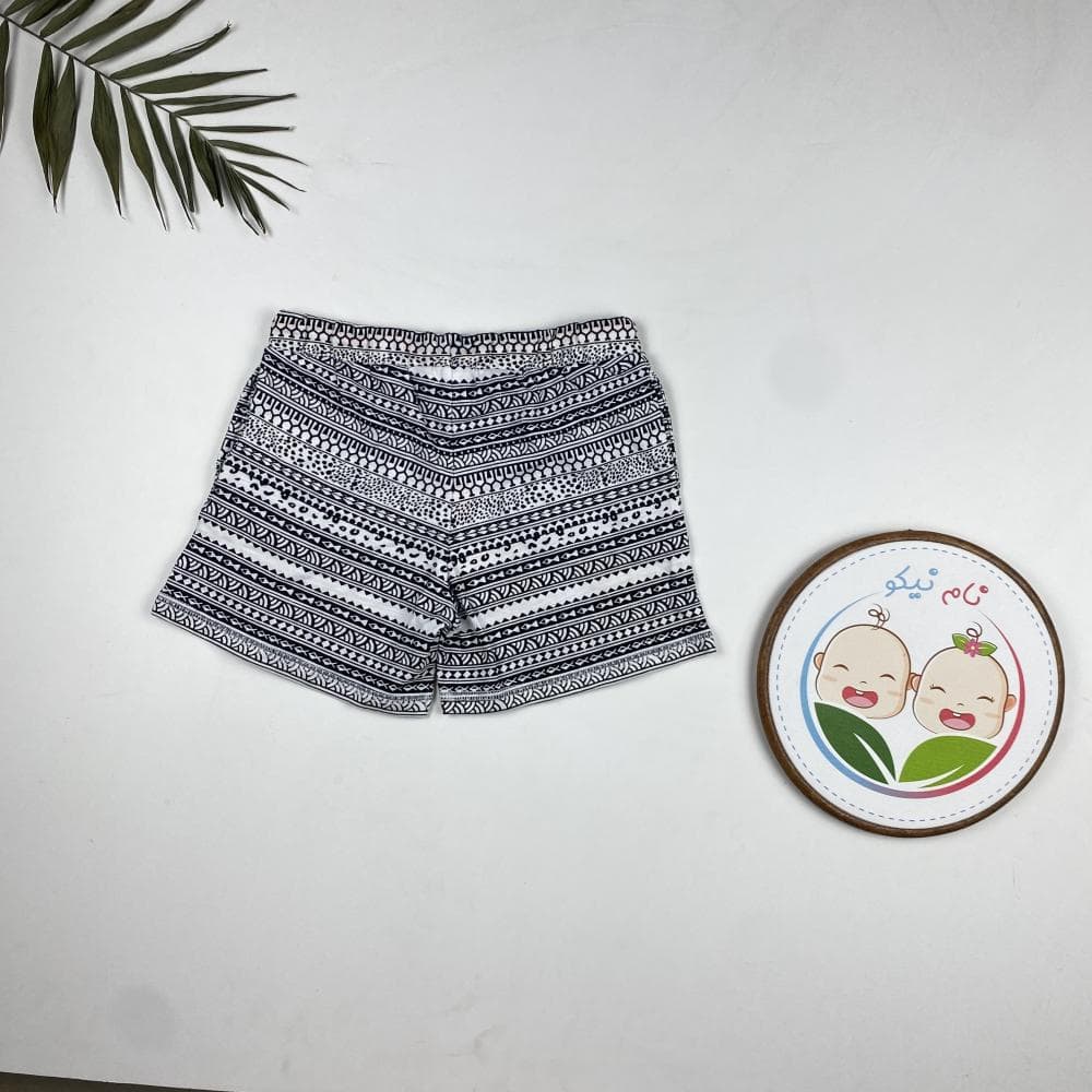شلوارک برند cool club طرح سنتی بند دار سفید رنگ – 5 تا 6 سال — تصویر ۲