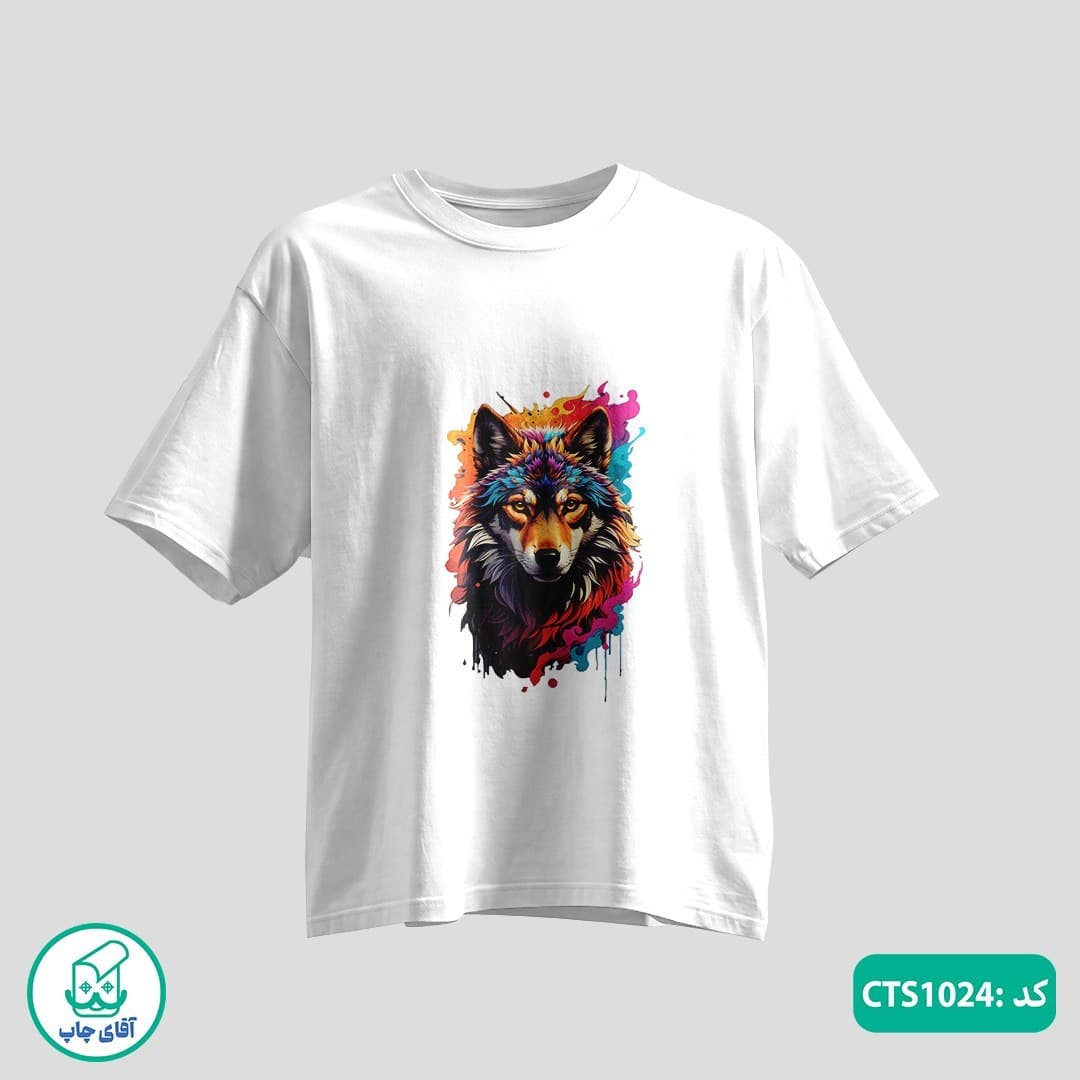 تیشرت چاپی طرح گرگ مردانه و زنانه کد CTS1024