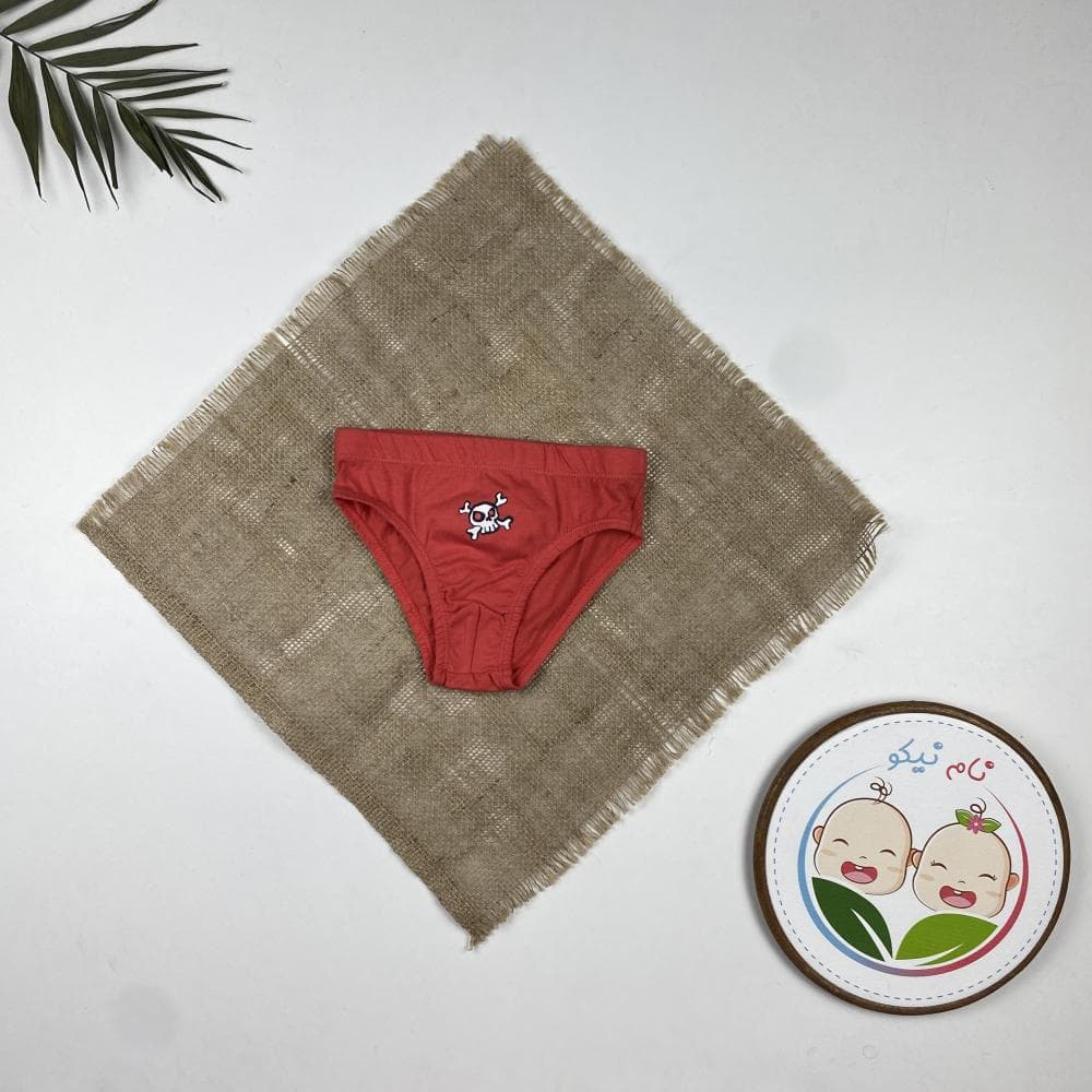 شورت پسرانه طرح اسکلت قرمز رنگ – 4 تا 5 سال