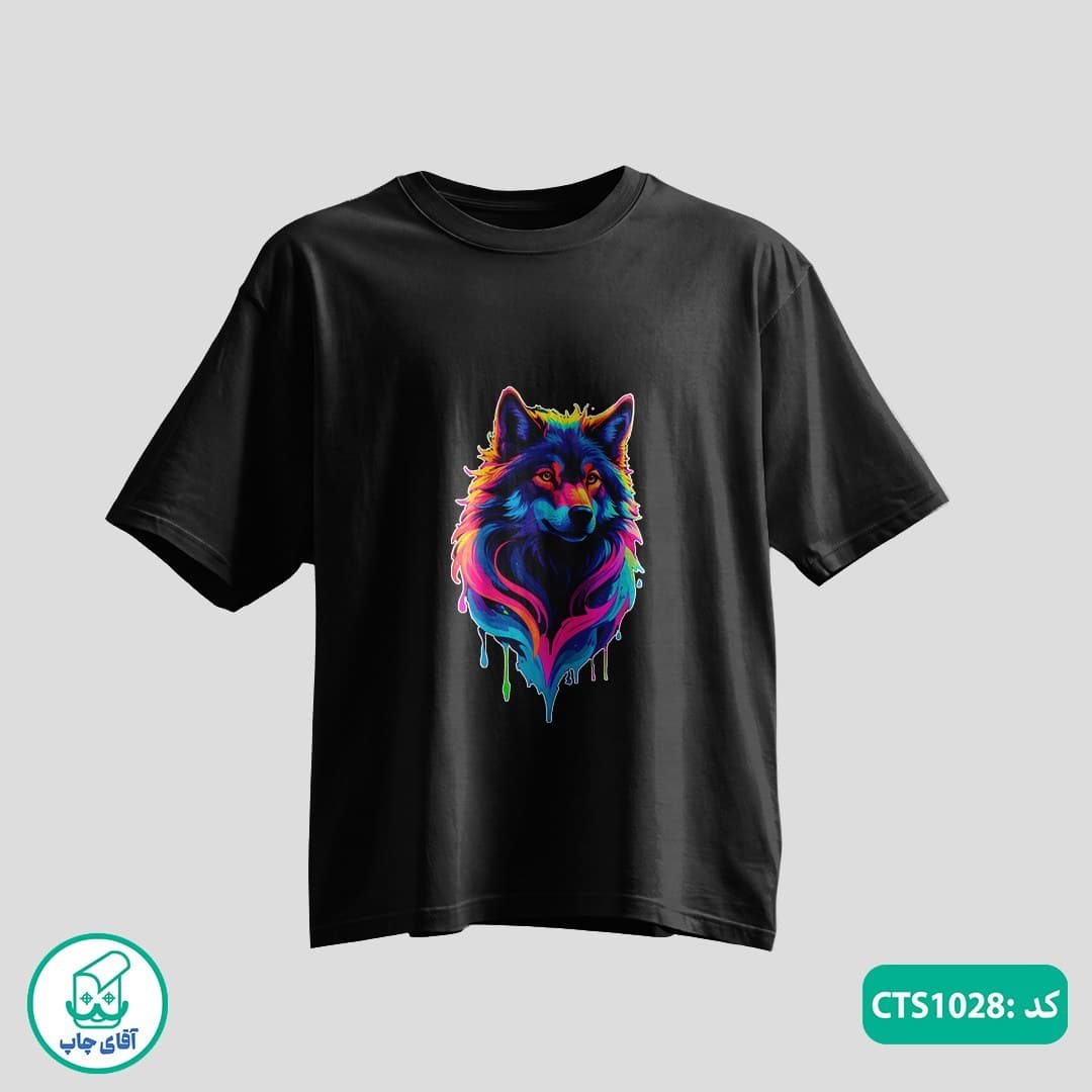 تیشرت چاپی طرح گرگ مردانه و زنانه کد CTS1028 — تصویر ۳