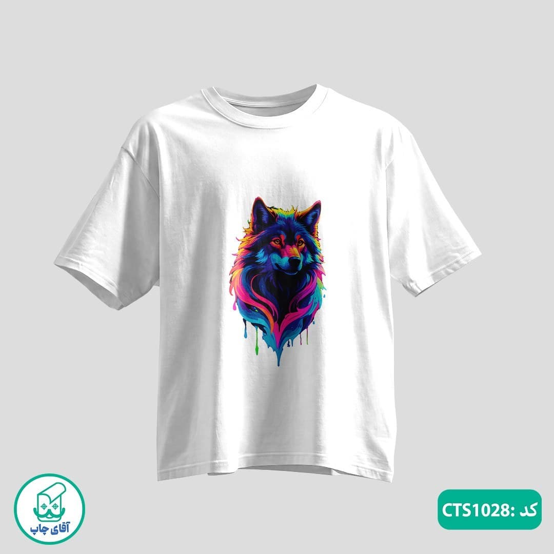 تیشرت چاپی طرح گرگ مردانه و زنانه کد CTS1028 — تصویر ۲