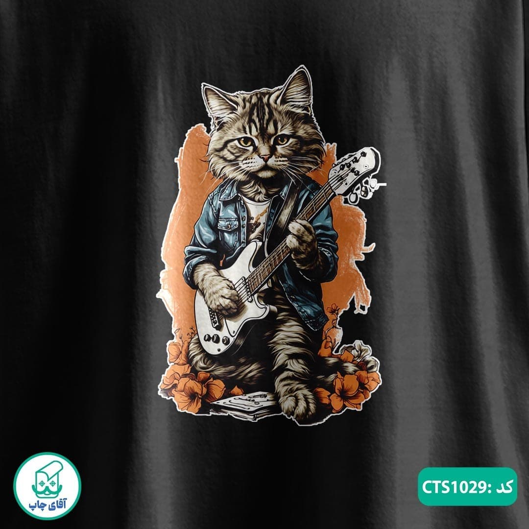 تیشرت چاپی طرح گربه مردانه و زنانه کد CTS1029 — تصویر ۵