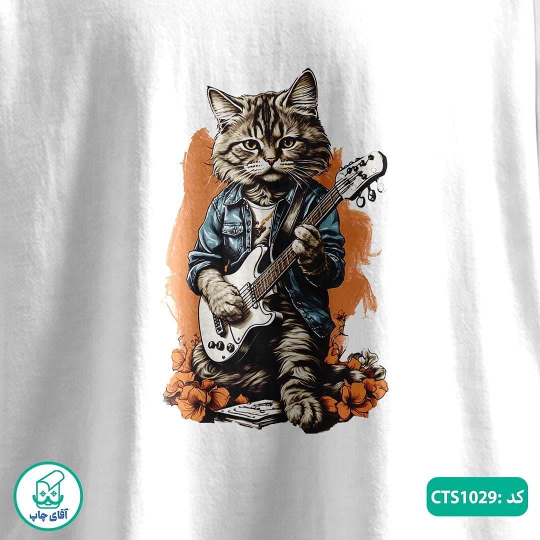 تیشرت چاپی طرح گربه مردانه و زنانه کد CTS1029 — تصویر ۴