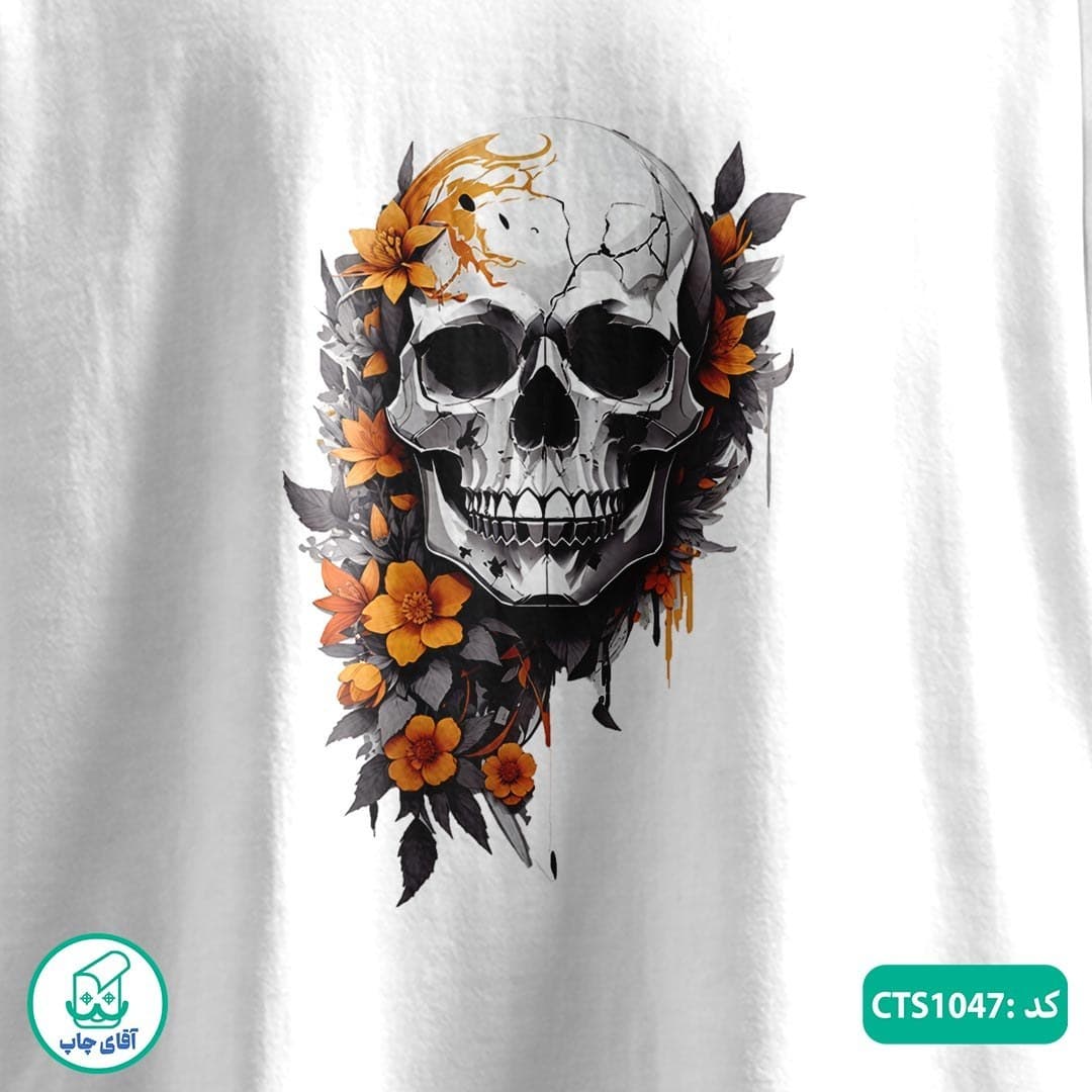 تیشرت چاپی طرح اسکلت مردانه و زنانه کد CTS1047 — تصویر ۴
