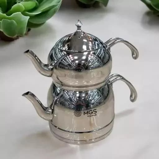 كتری و قوری لوله دار 2.2 ليتري با دسته استیل