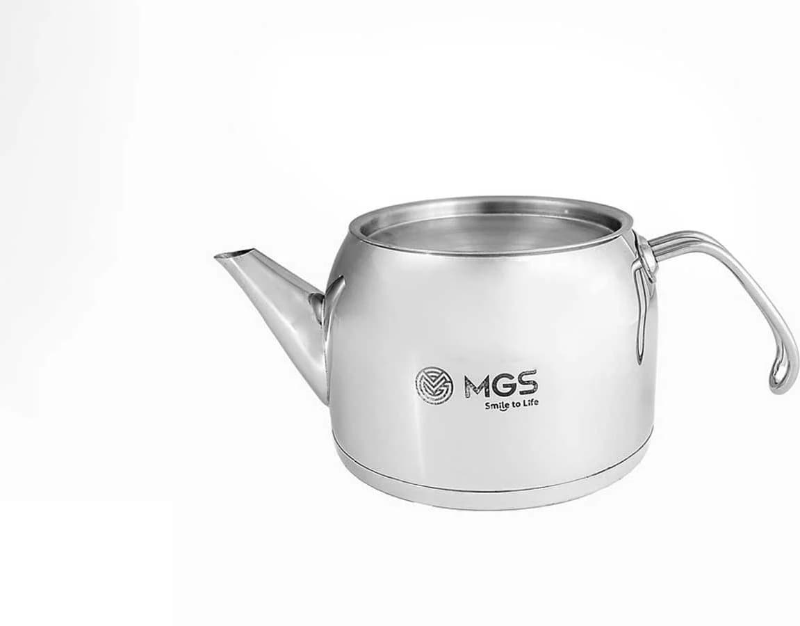كتری و قوری لوله دار با قوری چینی برند mgs — تصویر ۴