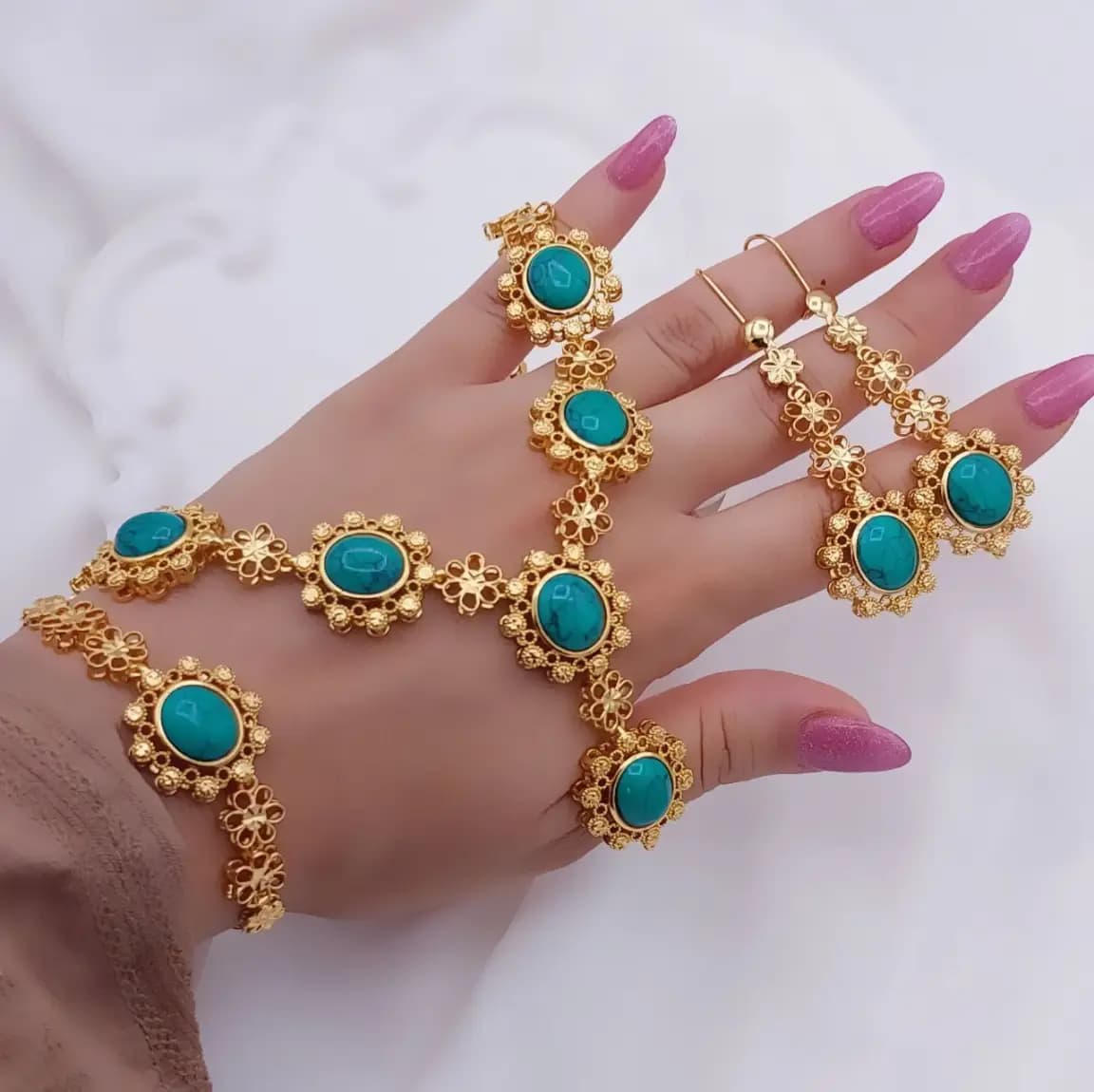 سرویس طرح طلا فیروزه و عقیق 4 — تصویر ۶