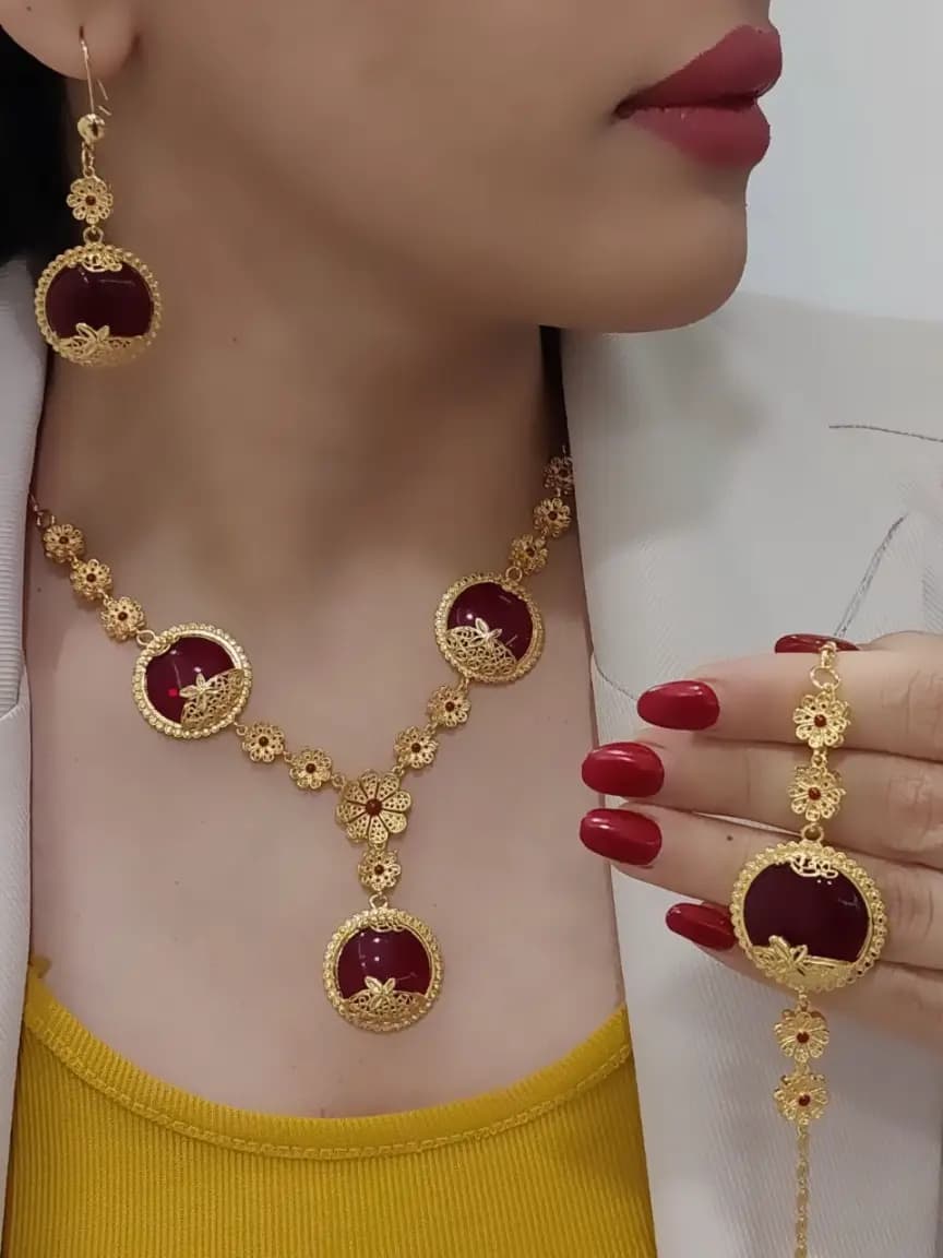 سرویس طرح طلا فیروزه و عقیق3 — تصویر ۵