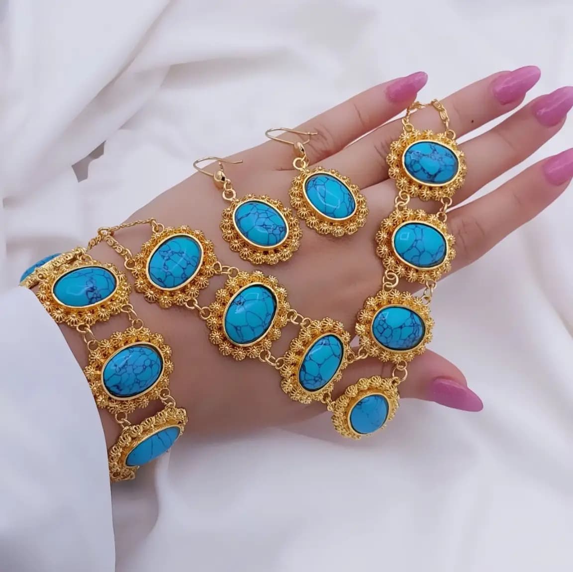 سرویس طرح طلا فیروزه و عقیق2 — تصویر ۵