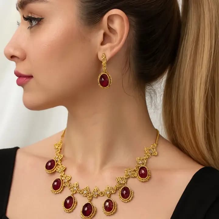 سرویس طرح طلا فیروزه و عقیق 1 — تصویر ۲