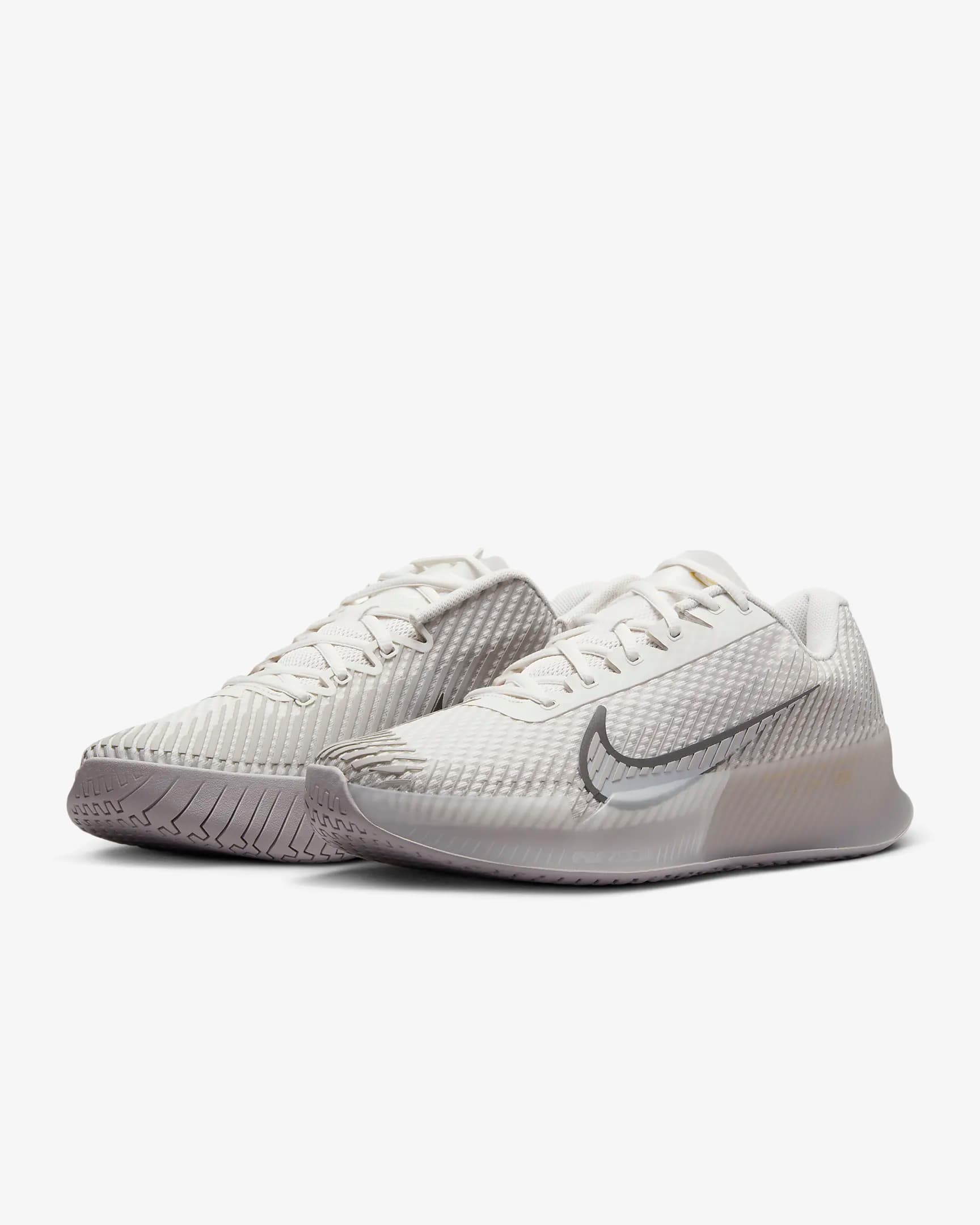 کفش تنیس مردانه نایک Nike Court Air Zoom Vapor 11 Tennis Shoes- خاکستری — تصویر ۴