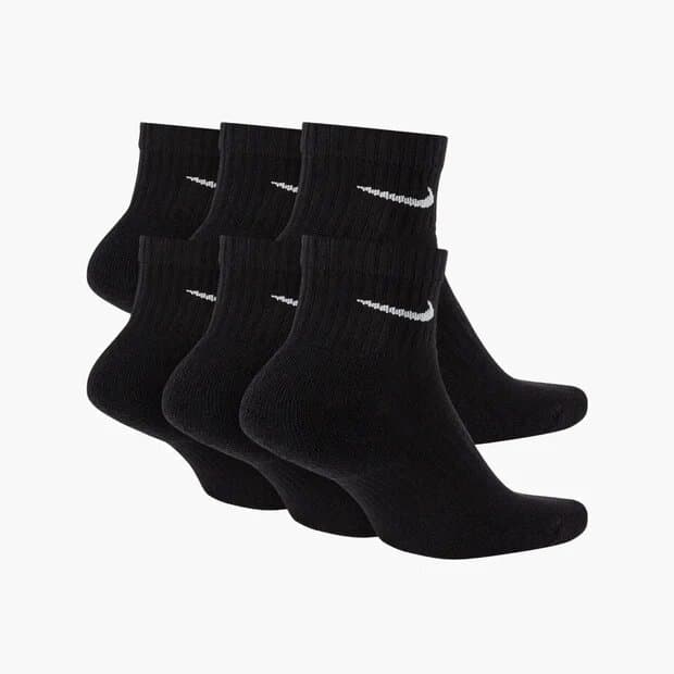 جوراب تنیس نایک Nike Unisex Everyday Cushioned Ankle Socks 6-pack – پک شش تایی – مشکی — تصویر ۲