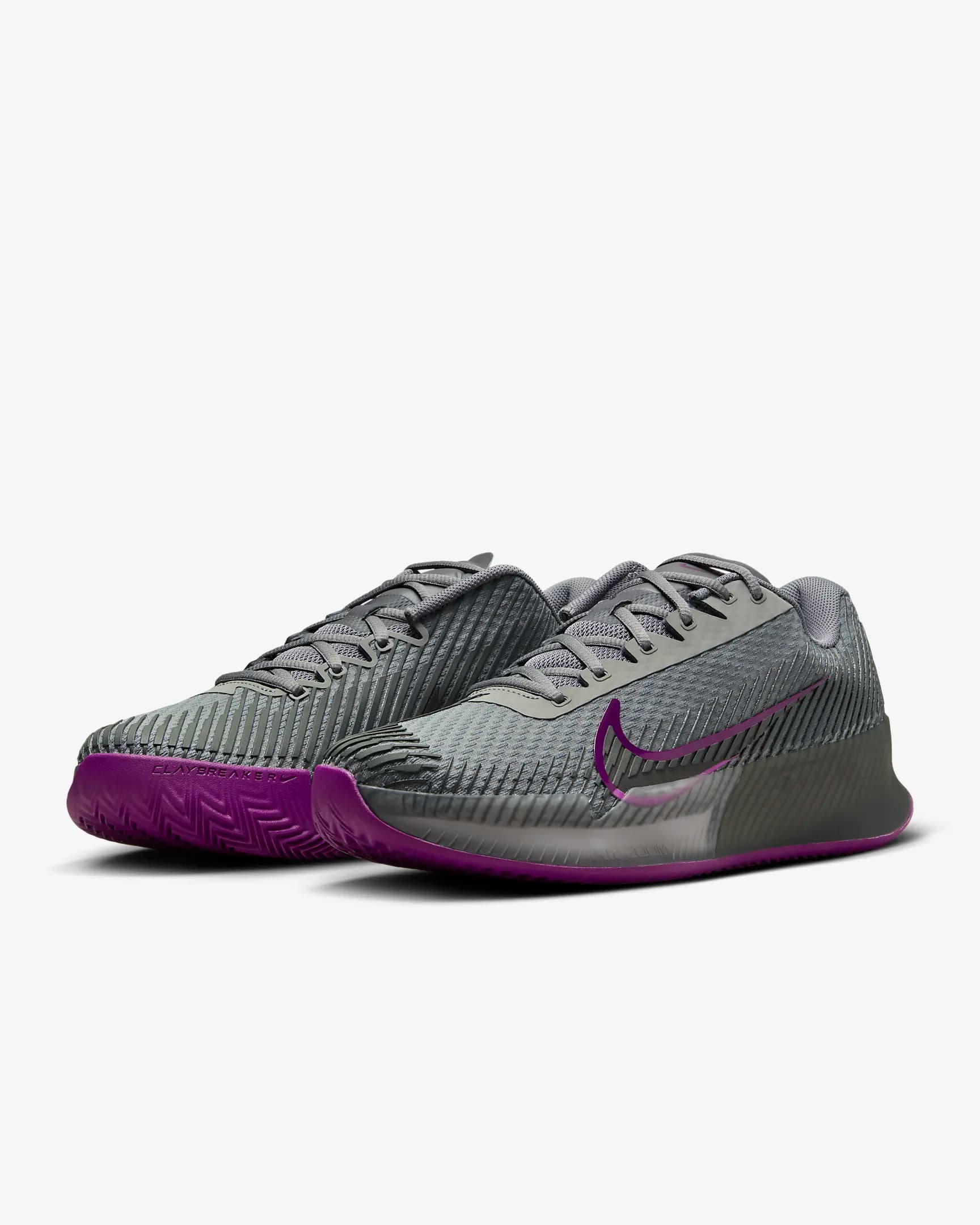 کفش تنیس مردانه نایک NikeCourt Air Zoom Vapor 11 Clay – خاکستری — تصویر ۵