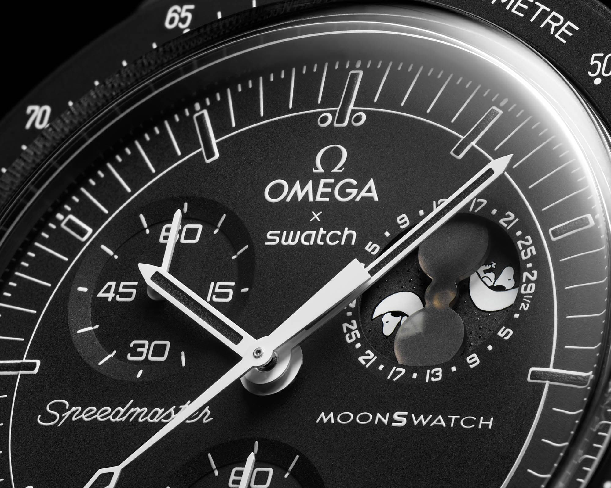 ساعت امگا سواچ مدل MISSION TO THE MOONPHASE – مشکی — تصویر ۴