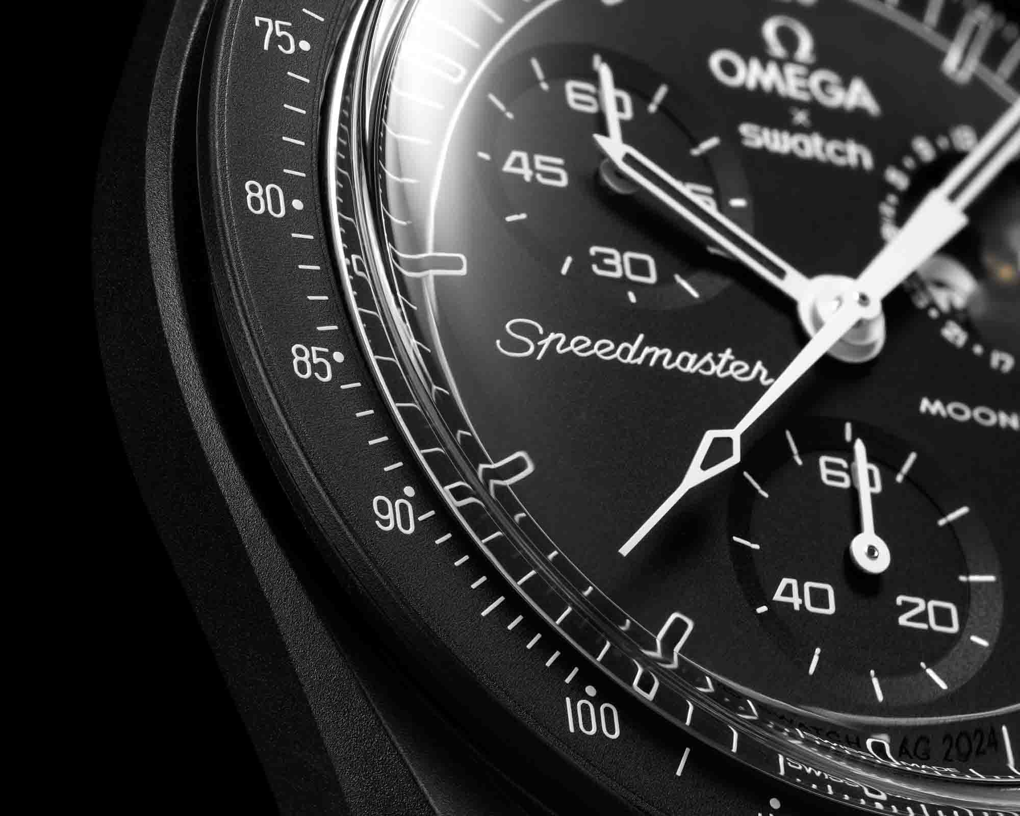 ساعت امگا سواچ مدل MISSION TO THE MOONPHASE – مشکی — تصویر ۳