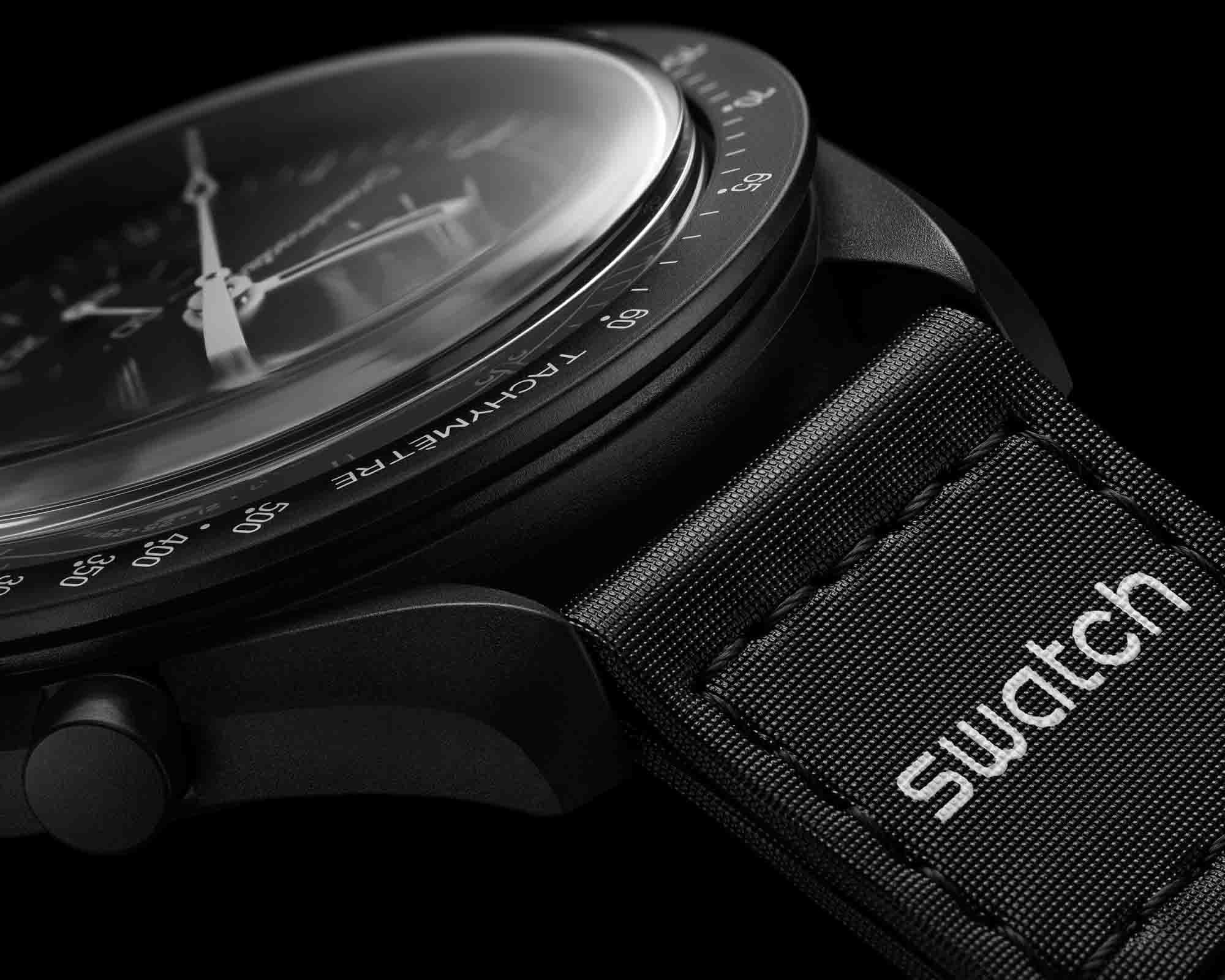 ساعت امگا سواچ مدل MISSION TO THE MOONPHASE – مشکی — تصویر ۶