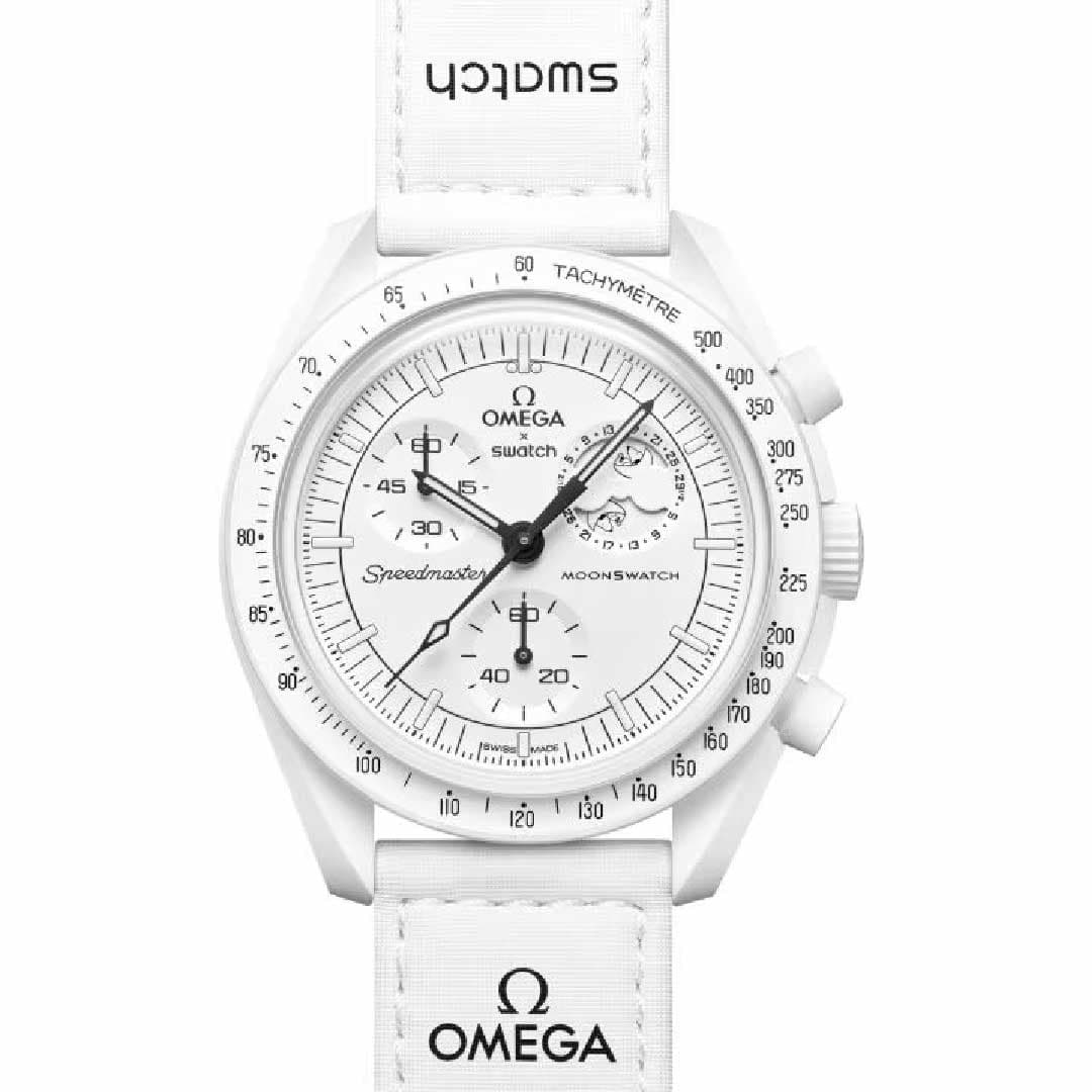 ساعت امگا سواچ مدل MISSION TO THE MOONPHASE – سفید