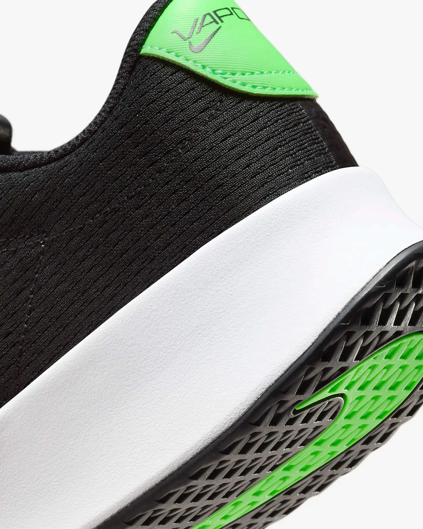 کفش تنیس مردانه نایک NikeCourt Vapor Lite 2– مشکی/سبز — تصویر ۸