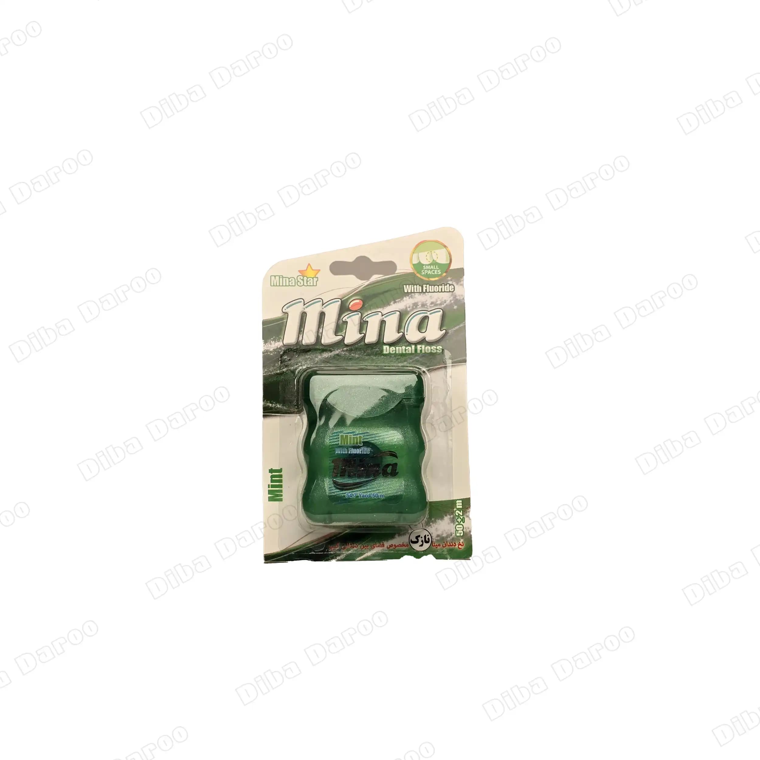 نخ دندان نازک مینا با اسانس نعنا ۵۰ متر