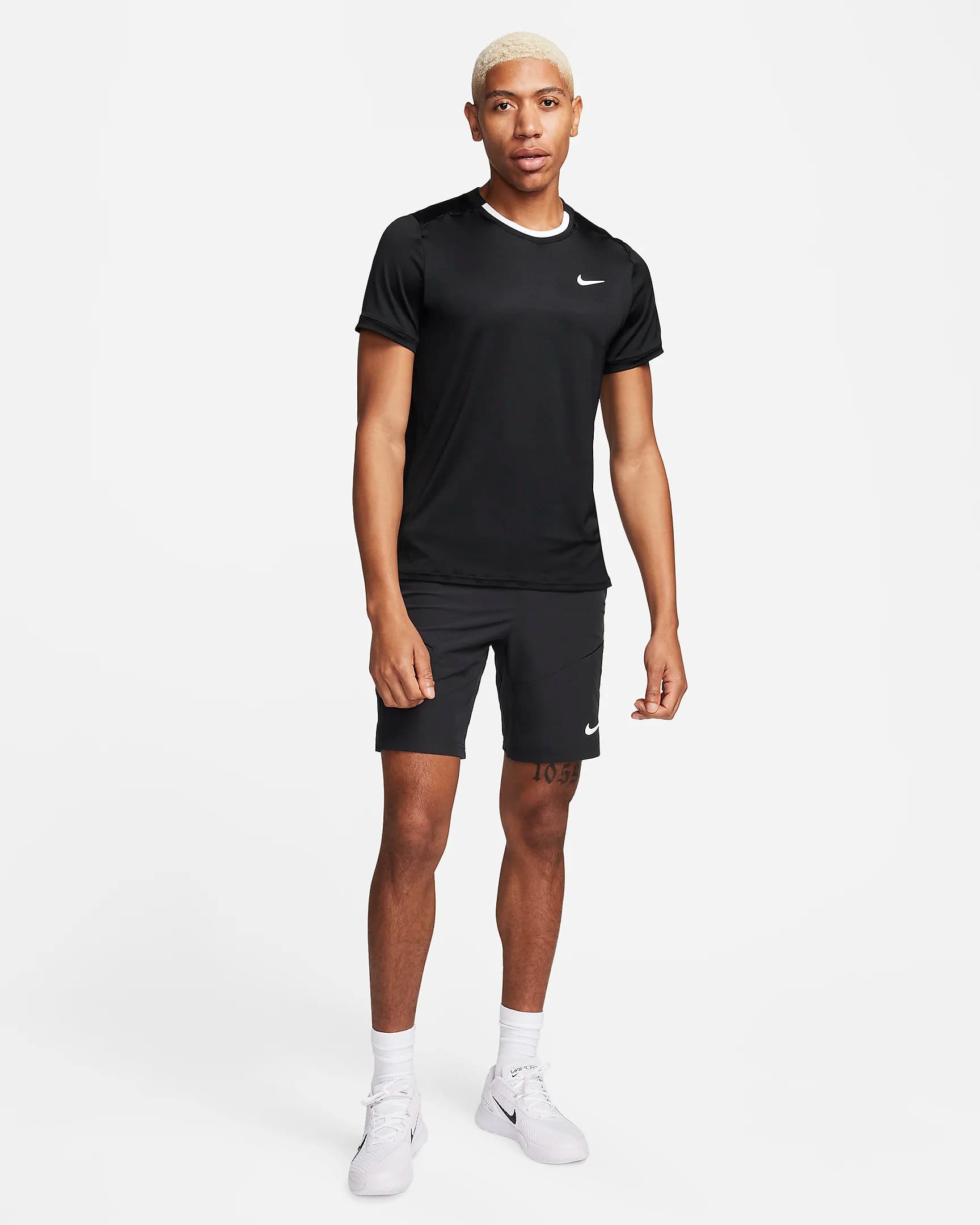 تی شرت تنیس مردانه نایک NikeCourt Advantage Dri-FIT- مشکی — تصویر ۵