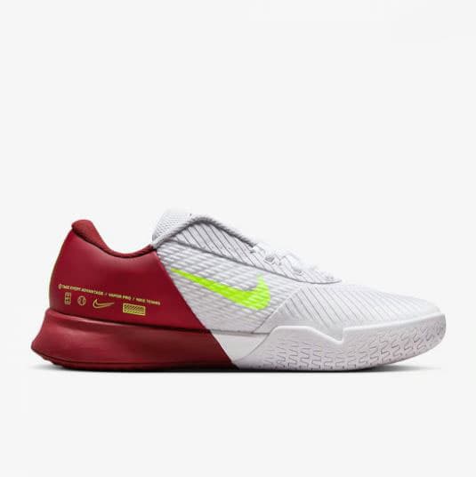 کفش تنیس مردانه نایک NikeCourt AirZoom Vapor Pro2 – سفید/زرشکی — تصویر ۲