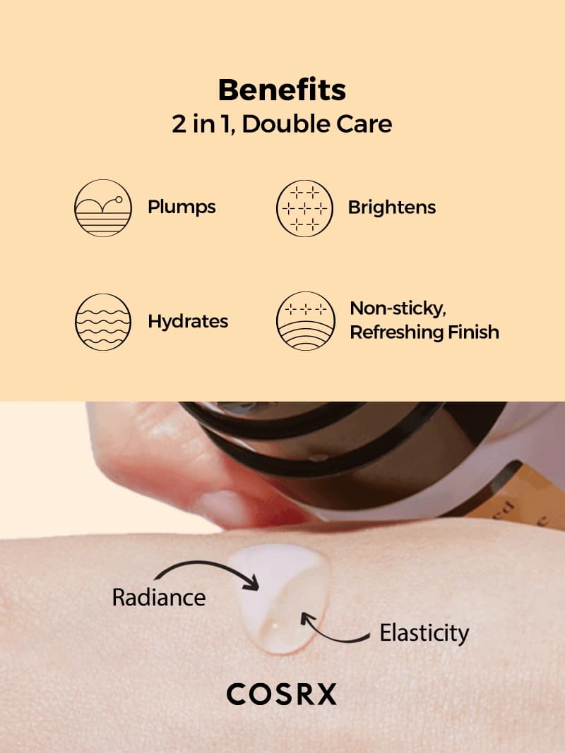 اسنس دوگانه حلزون کوزارکس COSRX مدل Advanced Snail Radiance Dual Essence | حجم 80 میل — تصویر ۶