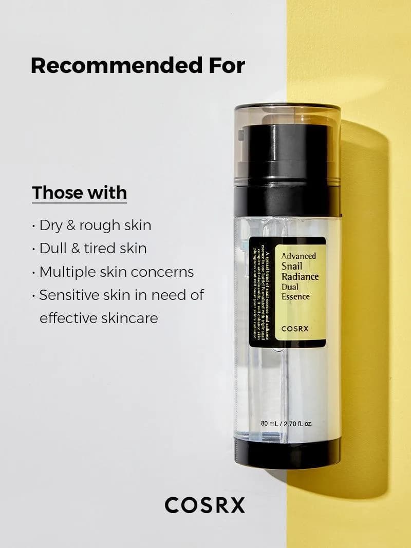 اسنس دوگانه حلزون کوزارکس COSRX مدل Advanced Snail Radiance Dual Essence | حجم 80 میل — تصویر ۷