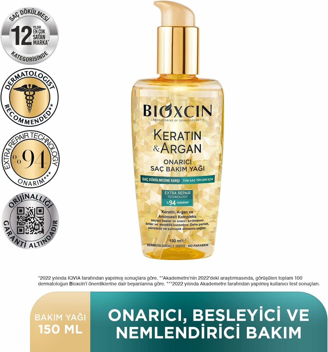 روغن ضد ریزش مو کراتین و آرگان بیوکسین مدل Keratin & Argan | حجم 150 میل — تصویر ۲