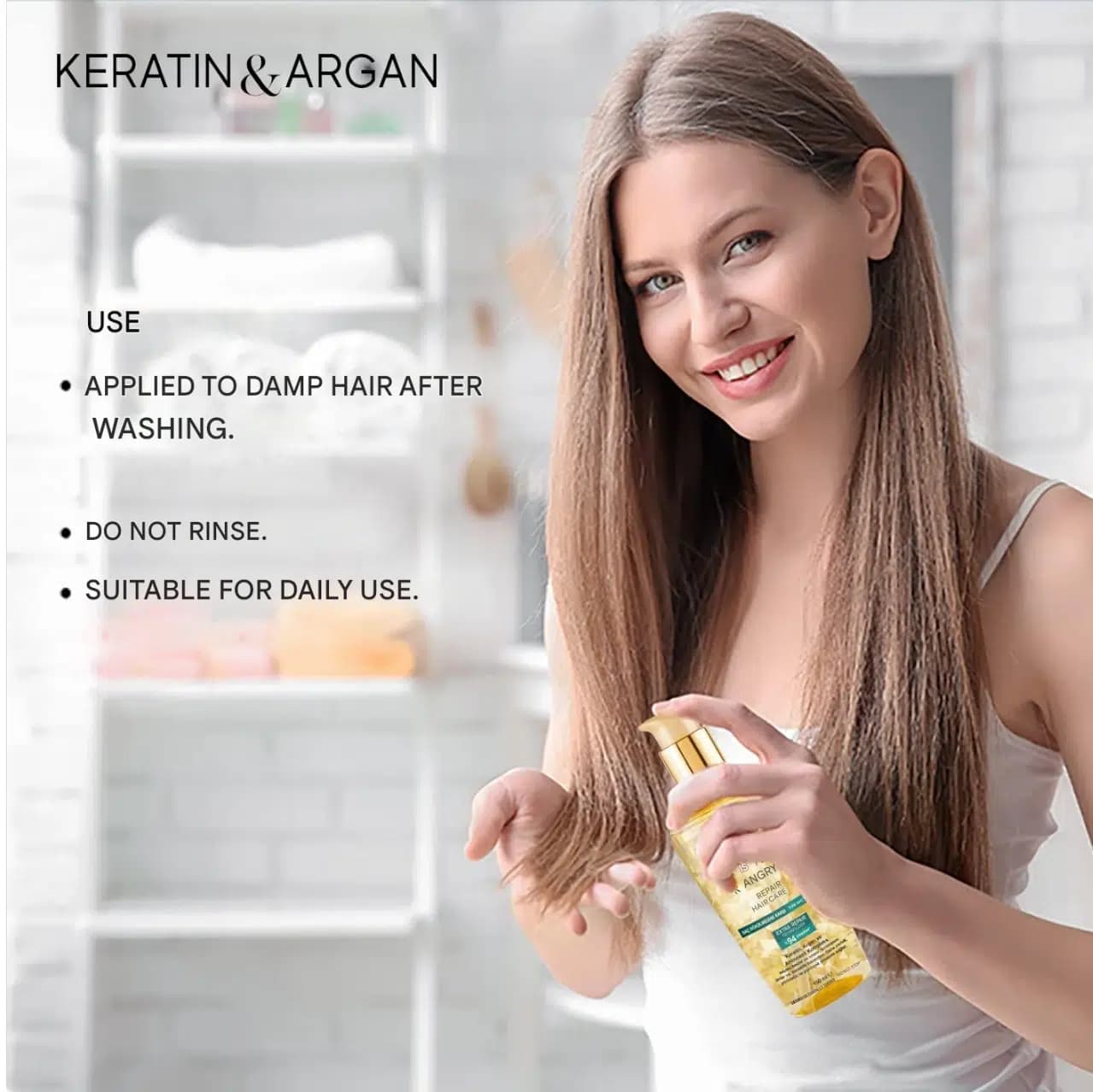 روغن ضد ریزش مو کراتین و آرگان بیوکسین مدل Keratin & Argan | حجم 150 میل — تصویر ۷