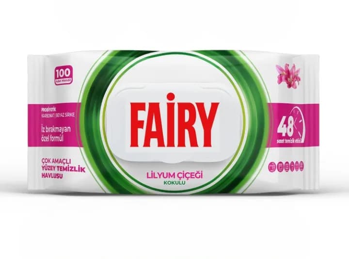 دستمال تمیزکننده سطوح چند منظوره فیری Fairy دارای رایحه گل سوسن (لیلیوم) | بسته 100 عددی — تصویر ۲