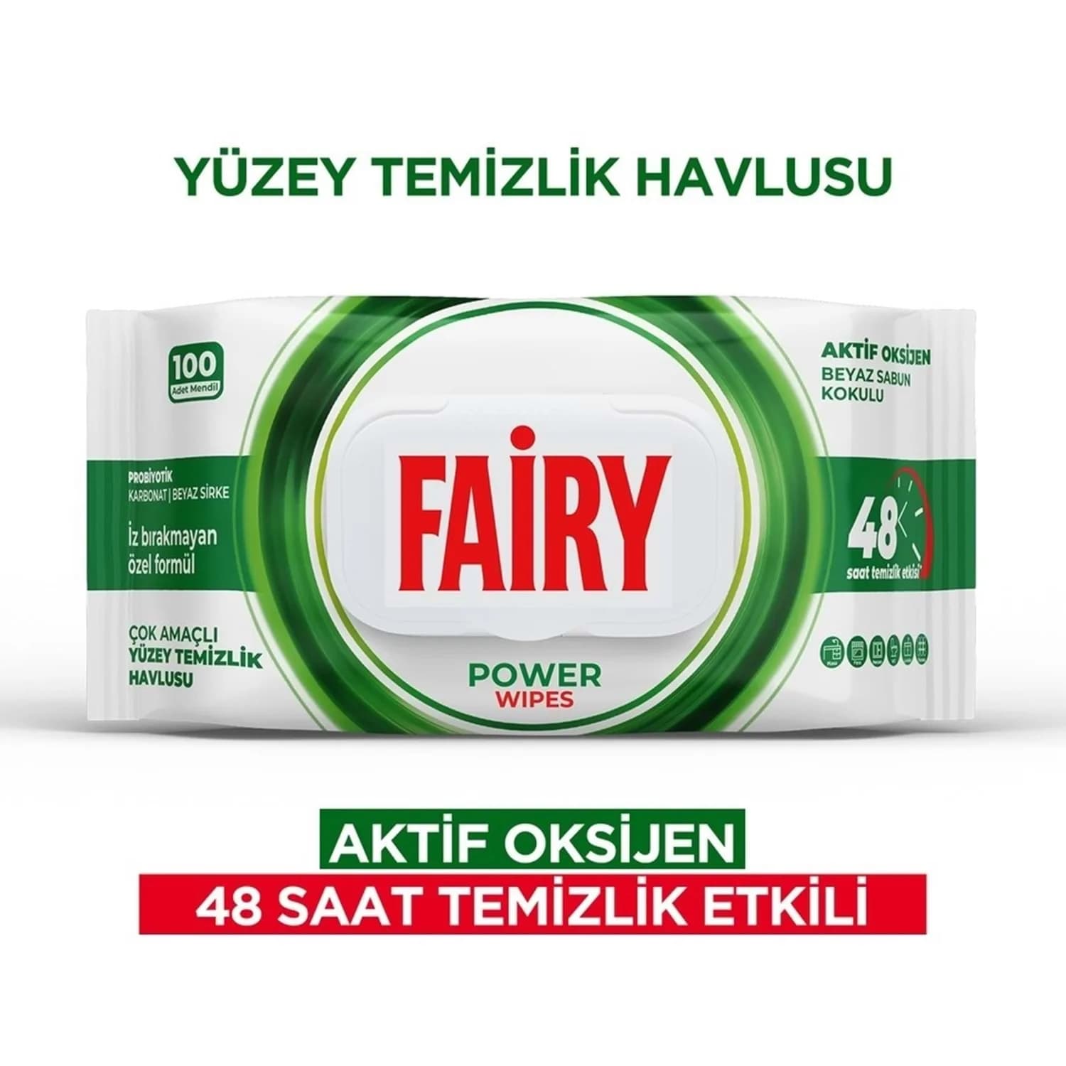 دستمال مرطوب چند منظوره سطوح فیری Fairy مدل Power Wipes | بسته 100 عددی — تصویر ۵
