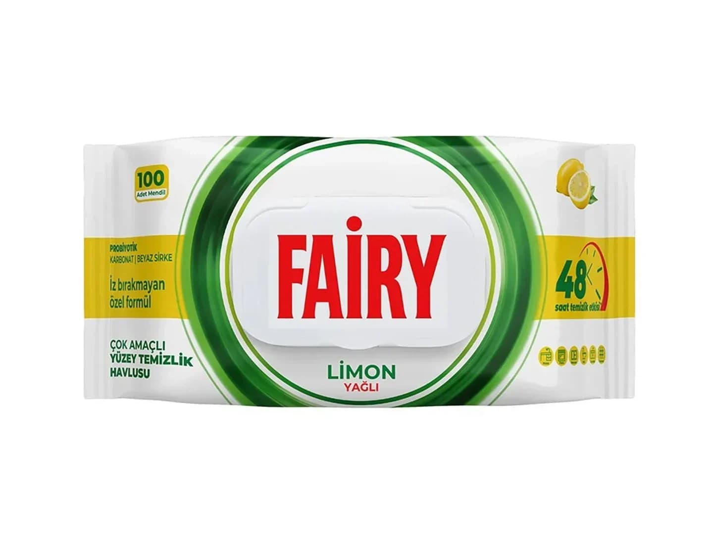 دستمال مرطوب سطوح چند منظوره فیری Fairy با رایحه لیمو | بسته 100 عددی — تصویر ۲