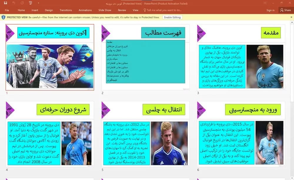 پاورپوینت کوین دی بروینه (ستاره منچستر سیتی)