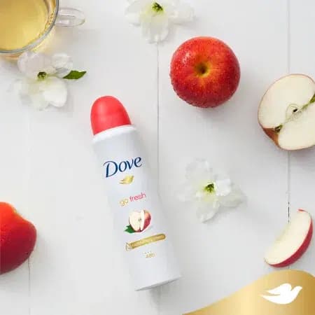 اسپری دئودورانت زنانه داو Dove مدل Go Fresh رایحه سیب و چای سفید | حجم 250 میل — تصویر ۲