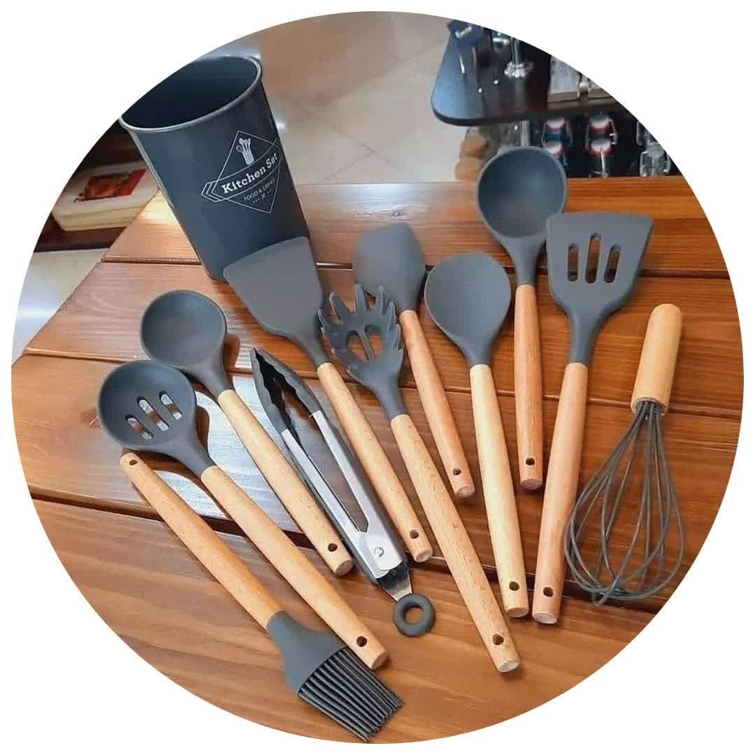 سرویس 12 پارچه دسته چوبی