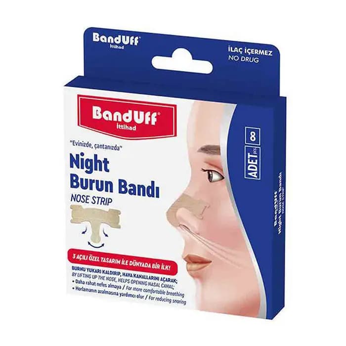 چسب بینی بازکننده راه تنفسی (خر و پف) 3 بعدی banduff بسته 8 عددی