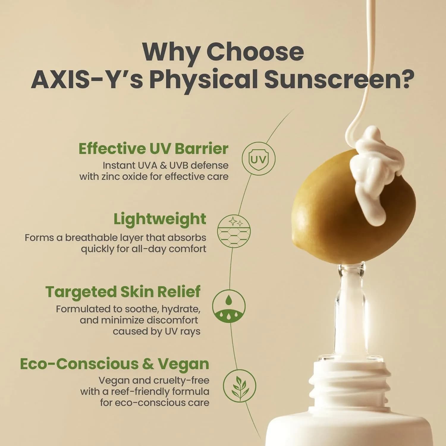 ضد آفتاب فیزیکی اکسیس وای Axis-Y مدل Complete No-Stress Physical Sunscreen | حجم 50 میل — تصویر ۶
