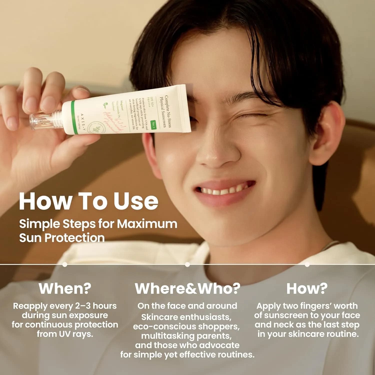 ضد آفتاب فیزیکی اکسیس وای Axis-Y مدل Complete No-Stress Physical Sunscreen | حجم 50 میل — تصویر ۸