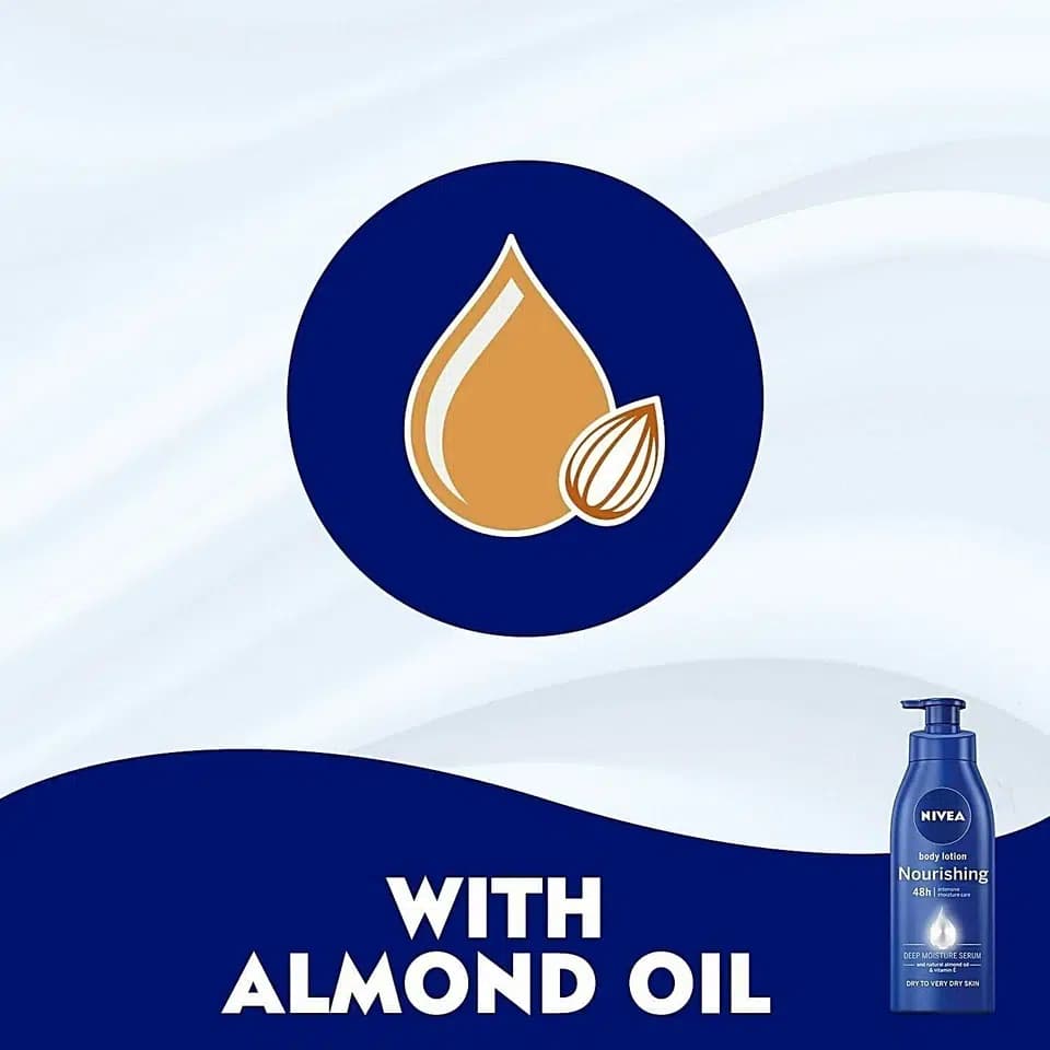 لوسیون مغذی بدن نیوآ Nivea مدل Nourishing مناسب پوست خشک تا خیلی خشک | حجم 400 میل — تصویر ۲